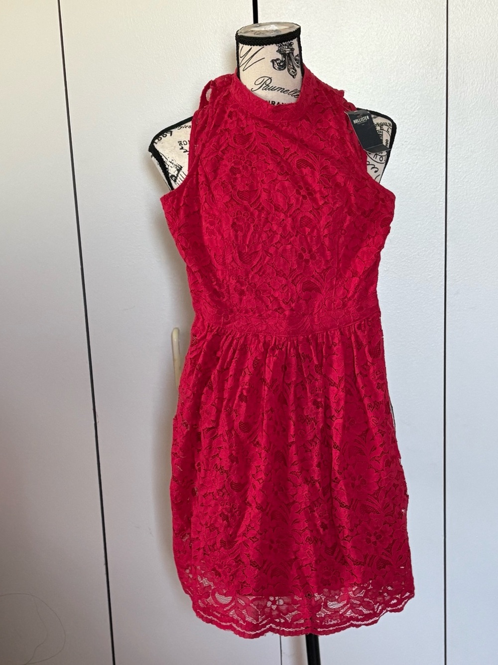 Hollister Red Lace Halter Mini Dress
